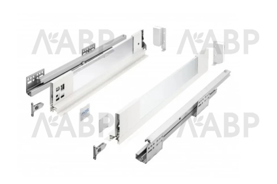 ящик GTV AXIS PRO GLASS 86*500мм, доводчик, 40кг, белый/PB-AXISPRO-GLASS-KPL500A1 / 09966 / оптом и в розницу / мебельная фурнитура "ЛАВР"