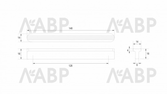 ручка Боярд/RS064BL.4/128 (30) / 769054-8 / оптом и в розницу / мебельная фурнитура "ЛАВР"