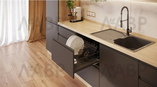 посудосушитель в нижнюю базу 600мм, MOVIX PRO, поддон, антрацит, без напр, GTV/OC-SZD600-60 / 25896 / оптом и в розницу / мебельная фурнитура "ЛАВР"