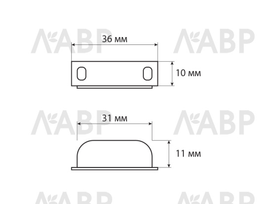 Ответная планка для мебельного замка (угол) / 01001 / оптом и в розницу / мебельная фурнитура "ЛАВР"