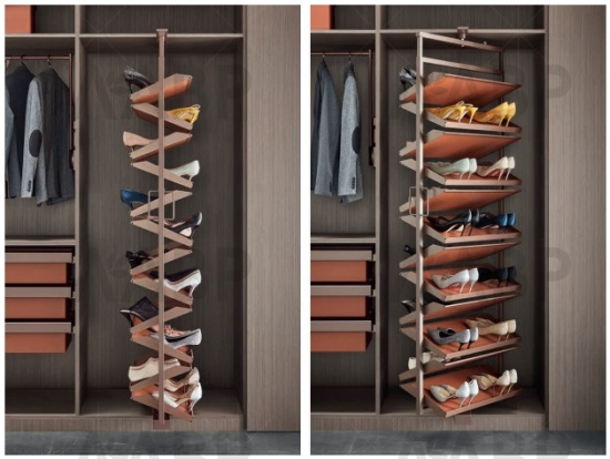 Nuomi/обувница поворотная на 360 градусов Ralphie 700*360*(1910-2110), серый / 6112304 / 86036 / оптом и в розницу / мебельная фурнитура "ЛАВР"