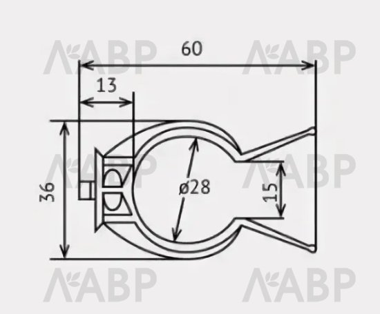 Клипса для кухонной опоры и цоколя из пластика / 42045 / оптом и в розницу / мебельная фурнитура "ЛАВР"