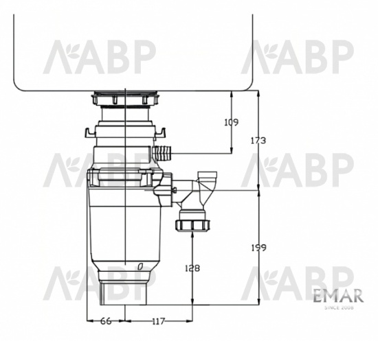Измельчитель пищевых отходов ATC-WZB390A Compact RC  EMAR / 662139 / оптом и в розницу / мебельная фурнитура "ЛАВР"