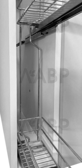 Бутылочница 200мм универсальная с доводчиком БЕЗ направляющих, хром Kalibra / 25484 / оптом и в розницу / мебельная фурнитура "ЛАВР"