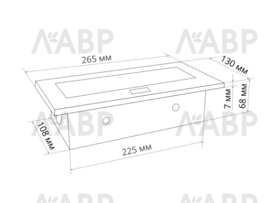 удлинитель врезной прямоугольный 2 розетки, 2*USB, черный/MX-226(J) / 16576 / оптом и в розницу / мебельная фурнитура "ЛАВР"