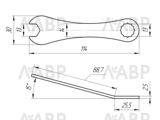ключ 13*13/ 63004101 / 21705 / оптом и в розницу / мебельная фурнитура "ЛАВР"