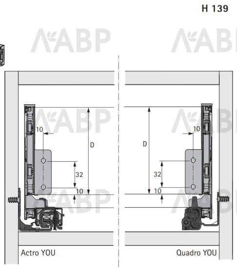 Выдвижной ящик AvanTech You 139*350мм, БЕЗ направляющих антрацит 9255335 Hettich / 97440 / оптом и в розницу / мебельная фурнитура "ЛАВР"