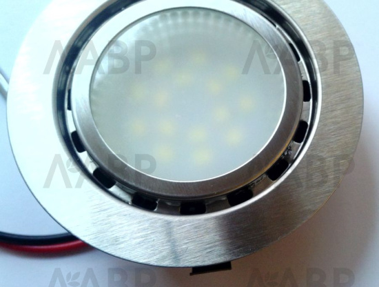 Светильник светодиодный врезной FT9228 со встроенным драйвером 220В 4Вт сатиновый никель / 33200 / оптом и в розницу / мебельная фурнитура "ЛАВР"