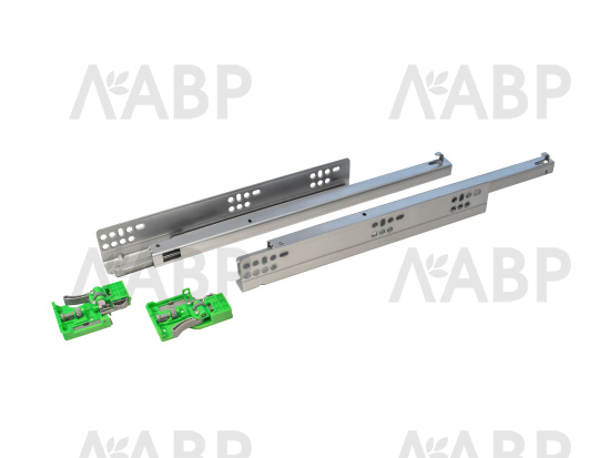 Направляющие скрытого монтажа с доводчиком частичного выдвижения 400мм Laurus PRO / 509183 / оптом и в розницу / мебельная фурнитура "ЛАВР"
