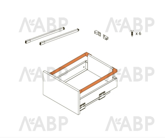 ящик GTV AXIS PRO*продольный релинг 550мм, белый(10шт)/PB-AXISPRO-RELKW550-10 / 09944 / оптом и в розницу / мебельная фурнитура "ЛАВР"