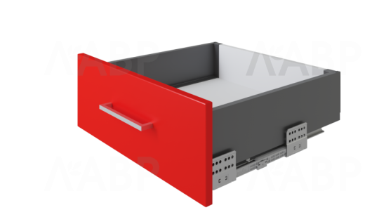 СТАРТ выдвижной ящик  с доводчиком, тонкий 147 мм, графит /SB19GRPH.1/500 / 709556 / оптом и в розницу / мебельная фурнитура "ЛАВР"