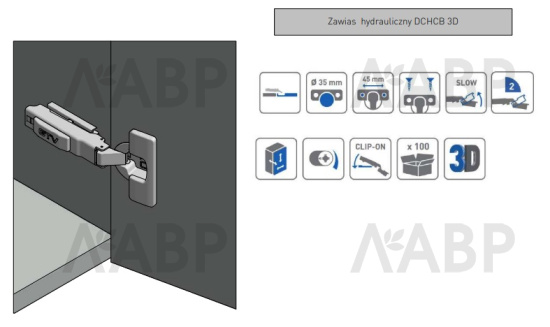 петля GTV вкладная SOLID PRO, 3D, доводчик, H=0, clip-on, черная (10шт)/ZM-DCHCB07-3DBEO-20 / 11470 / оптом и в розницу / мебельная фурнитура "ЛАВР"