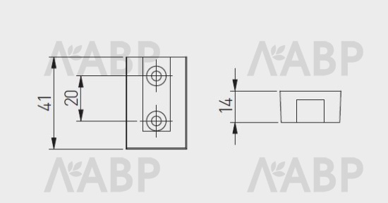 Крепление для штанги прямоугольной графит WG-RDRP-60 GTV / 23092 / оптом и в розницу / мебельная фурнитура "ЛАВР"