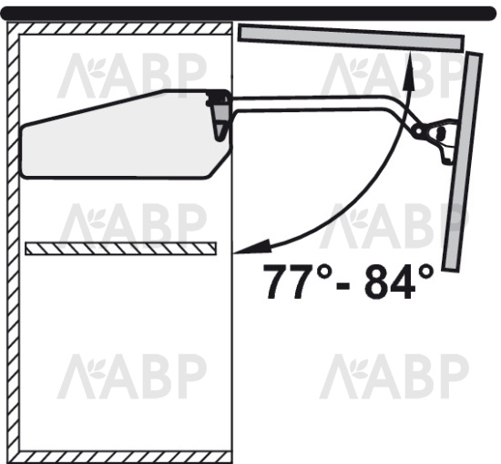 Ограничитель угла открывания до 90гр для механизма Free fold 372.37.060 Hafele / 49624 / оптом и в розницу / мебельная фурнитура "ЛАВР"