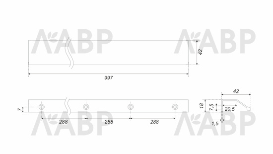 ручка Боярд/RT112BL.1/864/1000 / 769093-3 / оптом и в розницу / мебельная фурнитура "ЛАВР"