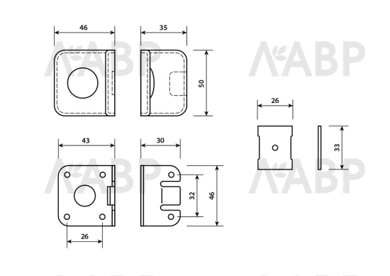 навес пластиковый коричневый нагрузка 35кг/шт (400шт) / 13383 / оптом и в розницу / мебельная фурнитура "ЛАВР"