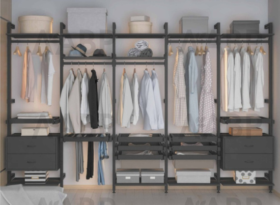 стеллаж/STELLA профиль вертикальный L=5400 черный матовый / ST0851.VP540.BKSPC.CJ / 41045 / оптом и в розницу / мебельная фурнитура "ЛАВР"