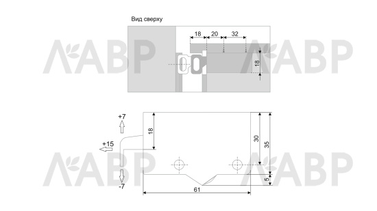 навес для шкафа  CH06 Боярд (100) / 713172 / оптом и в розницу / мебельная фурнитура "ЛАВР"