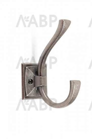 Крючок мебельный двухрожковый черный старинный цинк K216BAZ.8 Boyard / 707166 / оптом и в розницу / мебельная фурнитура "ЛАВР"