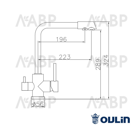 Смеситель высокий излив OL-8073 сатин Oulin / 62667 / оптом и в розницу / мебельная фурнитура "ЛАВР"