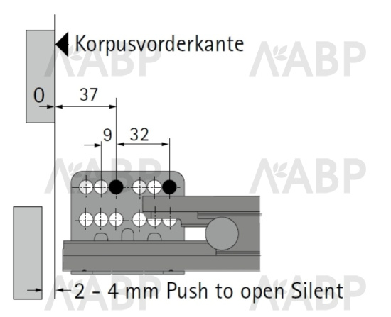 Комплект направляющих Actro для ящиков ArciTech с доводчиком 450мм 9240891 Hettich / 97044 / оптом и в розницу / мебельная фурнитура "ЛАВР"