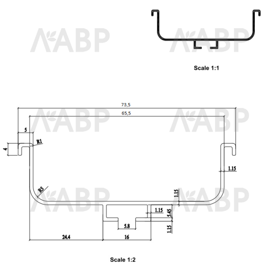 GOLA* ручка-профиль С-образный, длина 4200мм, золото шлифованное (4шт) / 39503 / оптом и в розницу / мебельная фурнитура "ЛАВР"