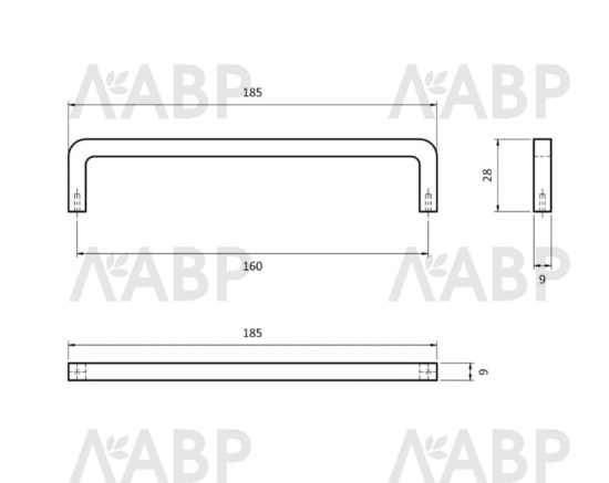 ручка-скоба Natural нержавеющая сталь, 160мм/UU55-160-G74 / 39644 / оптом и в розницу / мебельная фурнитура "ЛАВР"