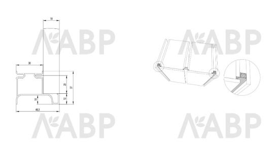 GOLA профиль L вертикальный, длина 4500, черный крац. / 39752 / оптом и в розницу / мебельная фурнитура "ЛАВР"