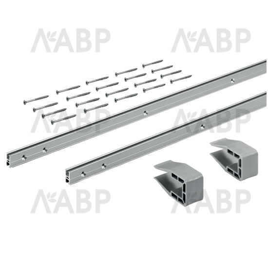 Хеттих/Slide Line M, комплект профилей 2500мм, Н16, 2 шт, алюминий /9209165 / 97431 / оптом и в розницу / мебельная фурнитура "ЛАВР"