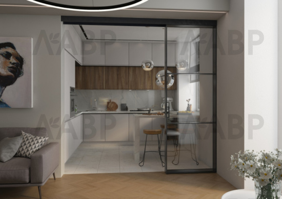 Аристо Grace//черный матовый горизонтальный профиль верх/низ  (5,4м) (6) /OP0788.VP540.BKSPC.CJ / 92243 / оптом и в розницу / мебельная фурнитура "ЛАВР"
