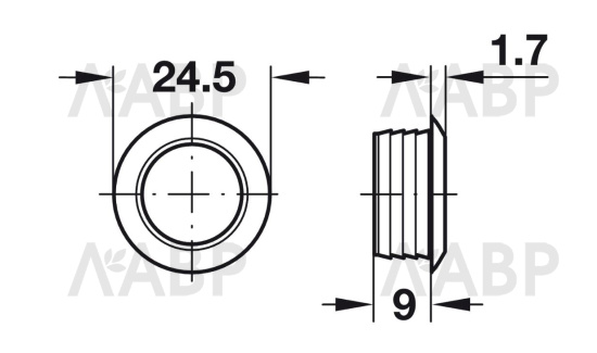 #накладной замок-задвижка для Push-Lock Mini* розетка замка, никелированный матовый/229.09.600 / 94186 / оптом и в розницу / мебельная фурнитура "ЛАВР"