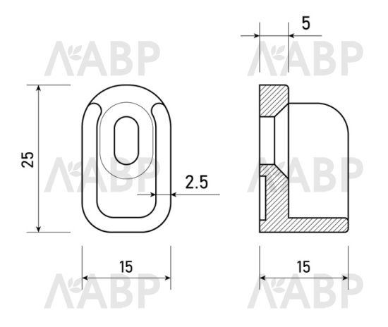 Карман сетчатой полки малый серый / 25302 / оптом и в розницу / мебельная фурнитура "ЛАВР"