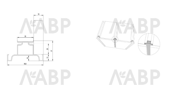 GOLA профиль U вертикальный, длина 4500, черный крац. / 39760 / оптом и в розницу / мебельная фурнитура "ЛАВР"