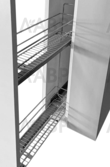 Бутылочница 200мм универсальная с доводчиком БЕЗ направляющих, хром Kalibra / 25484 / оптом и в розницу / мебельная фурнитура "ЛАВР"