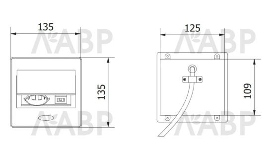 удлинитель GTV врезной  AVARO, 1 розетка, USB (A+C), кабель 1,5м, белый/AE-PB1SAVA-10N / 16606 / оптом и в розницу / мебельная фурнитура "ЛАВР"