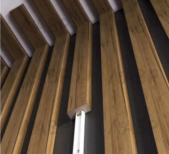 рейка интерьерная МДФ 22*30*2800 дуб крафт табачный / 35293 / оптом и в розницу / мебельная фурнитура "ЛАВР"