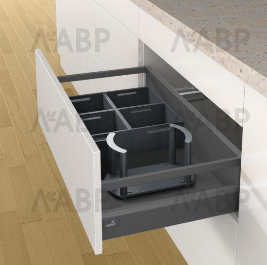 Хеттих/OrgaStore 270 короб 231 x 237 x 110 мм, антрацит / 9278309 / 97743 / оптом и в розницу / мебельная фурнитура "ЛАВР"