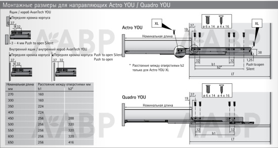 Выдвижной ящик AvanTech You 101*500мм, БЕЗ направляющих серебристый 9255249 Hettich / 97305 / оптом и в розницу / мебельная фурнитура "ЛАВР"