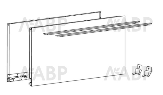 Хеттих/AvanTech You ящик 100% выдвижения 251*500мм, серебристый, БЕЗ направл, без соединителей /9353375 / 97742 / оптом и в розницу / мебельная фурнитура "ЛАВР"