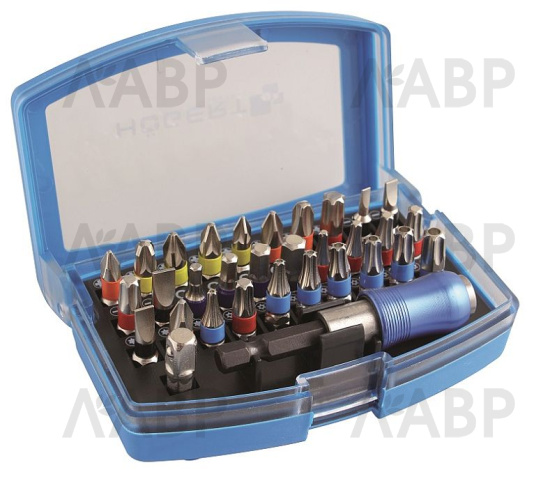 Набор бит с битодержателем 1/4" SL,PH,PZ,HEX,Torx 32 шт HT1S400 HOEGERT / 58188 / оптом и в розницу / мебельная фурнитура "ЛАВР"