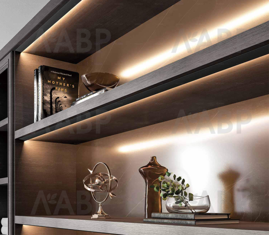 Nuomi/светильник светодиод.на переднюю часть полки 2,8м , 45 град, серый /12330283 / 33710 / оптом и в розницу / мебельная фурнитура "ЛАВР"