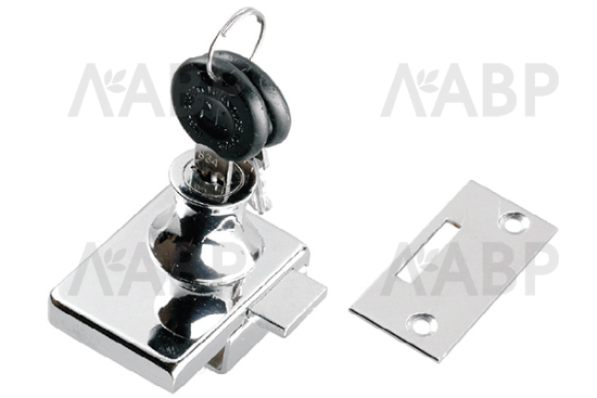 Замок накладной для двойных стеклянных дверей хром / 01010 / оптом и в розницу / мебельная фурнитура "ЛАВР"