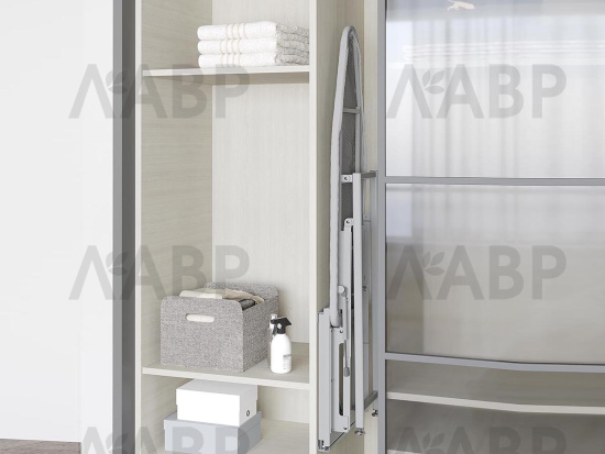 доска гладильная STARAX встроенная в базу 160мм(150х340х1480), серая/S-6611-G / 25768-1 / оптом и в розницу / мебельная фурнитура "ЛАВР"