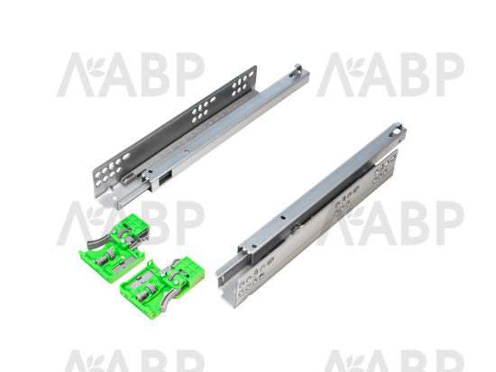 Направляющие скрытого монтажа с доводчиком частичного выдвижения 300мм Laurus PRO / 509181 / оптом и в розницу / мебельная фурнитура "ЛАВР"