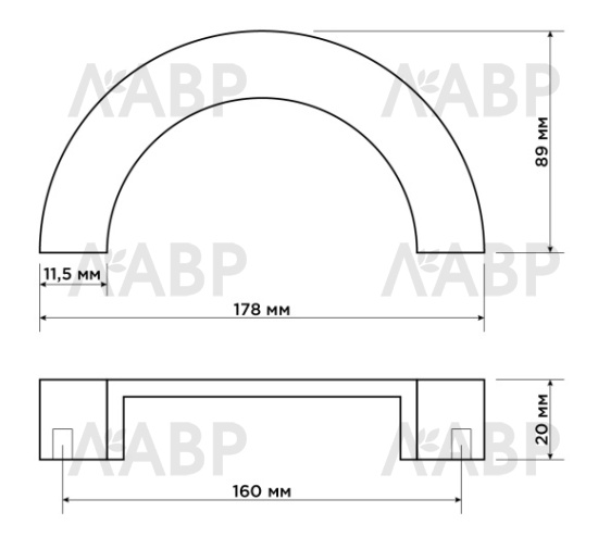 ручка Laurus PRO ZA2600 160мм золото брашированное BG / 519185 / оптом и в розницу / мебельная фурнитура "ЛАВР"