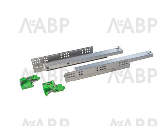 Направляющие скрытого монтажа с доводчиком полного выдвижения 450мм Laurs PRO  / 509172 / оптом и в розницу / мебельная фурнитура "ЛАВР"
