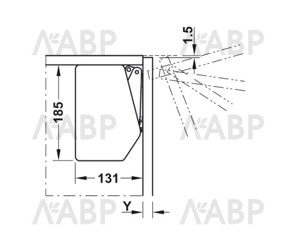 #механизм Free flap3,15/107гр, модель D, комплект БЕЗ заглушек/372.91.410 / 94250 / оптом и в розницу / мебельная фурнитура "ЛАВР"