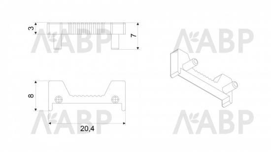 заглушка Боярд для RP105 (комплект 8 шт) черная /RZ105.01BL (250) / 769171 / оптом и в розницу / мебельная фурнитура "ЛАВР"
