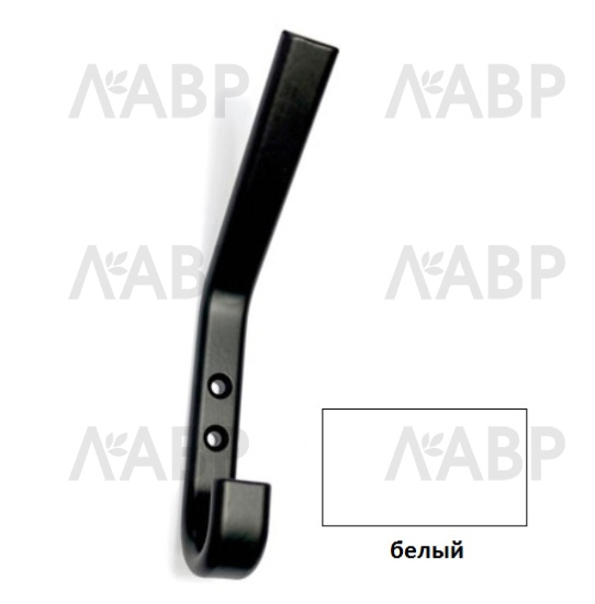 Крючок мебельный двухрожковый ВМ-1 металлический белый / 07214 / оптом и в розницу / мебельная фурнитура "ЛАВР"