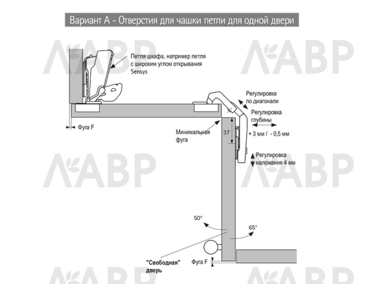 Петля мебельная угловая Intermat 9930 65 градусов 9090109 Hettich / 37468 / оптом и в розницу / мебельная фурнитура "ЛАВР"